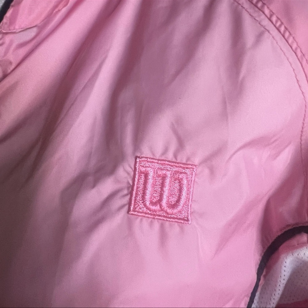 Vintage Wilson women's Pink And White windbreaker L Pickleball Tennis Retro 80’s - Picture 2 of 10